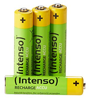 Intenso Energy Eco - Pilas Recargables (NiMH, 1000 mAh, HR03, AAA, 4 Unidades)