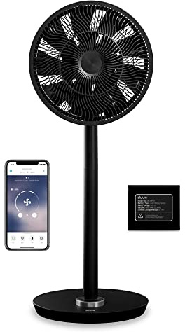 Duux Smart Fan Whisper Flex Smart Black with Battery Pack Stand Fan, Minuteur, Number of speeds 26, 2-22 W, Oscillation, Diameter 34 cm, Black (DXCF12)