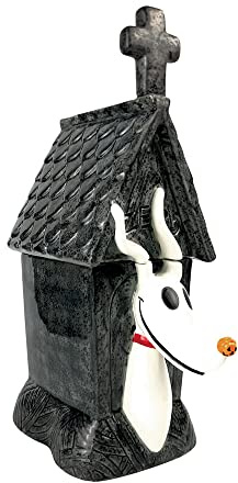 Enesco Disney Ceramics - Tarro de galletas esculpido con diseño de The Nightmare Before Christmas Zero in Dog House, 13.75 pulgadas, multicolor
