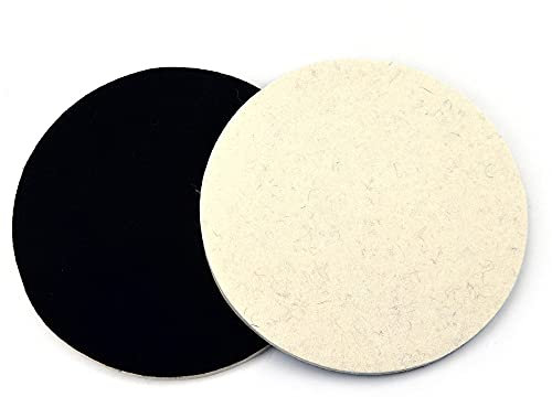 2PCS 1/2/3/5/6/7 pollici floccaggio feltro di lana lucidatura disco abrasivo disco abrasivo ad alta densità Hook & Loop Tamponi per lucidatura, 1 pollice x 2 pezzi