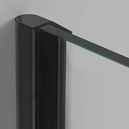 Duschdichtung für Glastüren schwarz I 190cm Duschtürdichtung 6mm 7mm 8mm Glas senkrecht I Wasserabweisprofil Duschwand gerade I Duschkabinen Dichtungen I Abdichtung Dusche Balg 12mm