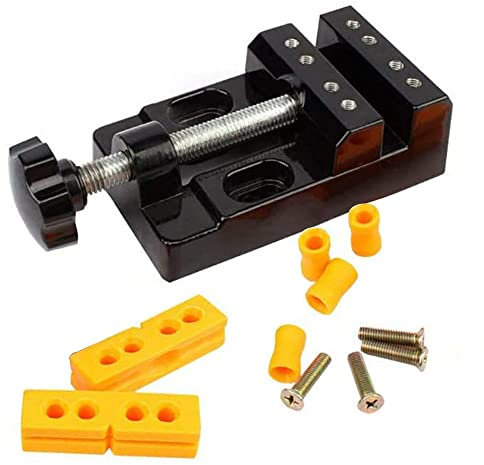 Mini Bench Clamp Flat Table Vice Adjustable Drill Press Vice for DIY Jewelry Walnut Nuclear Drilling Carving Watch Repair Tool
