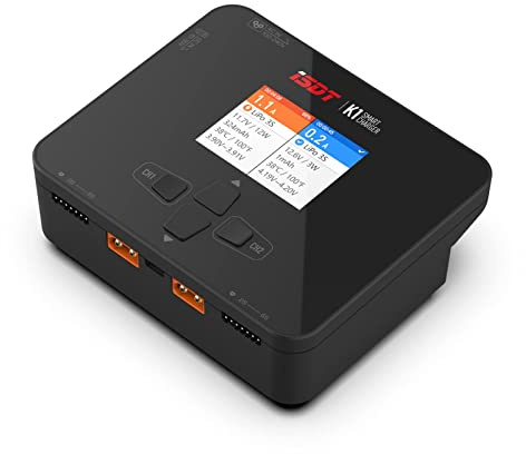 ISDT RC-Schnellladegerät,K1 Lipo-Akku-Balance-Ladegerät,1-6S AC 100 W DC 2 x 250 W 10 A Smart-Ladegerät,Zweikanal-Schnellladegerät für RC-Car/RC-Boot/RC-Flugzeug/Drohne