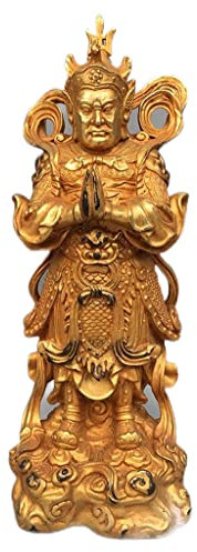 Buddha-Figur Guan Gong Weituo Bodhisattva-Bronzestatue aus Reiner Bronze, allgemeine Statuentür, übernatürliche Wesensstatue, Shentu, die Buddha-Statue bewacht