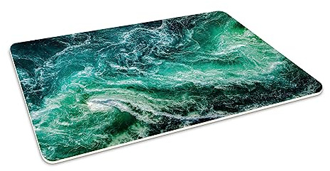 HUBDECO Flexible Schutzmatte aus Strapazierfähigem Printfloor - Schutzunterlage Unter Sessel, Stuhl - Anti-Rutsch - Schützt Boden vor Kratzern - Zimmerdekoration - 140x100 cm Welle