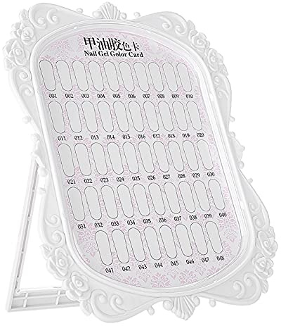 Nail Colour Display Book 48 Colors Nail Chart Display Board Professional Nail Polish Colour Chart with Stand Gel Nail Polish Display Card for Nail Color Swatches