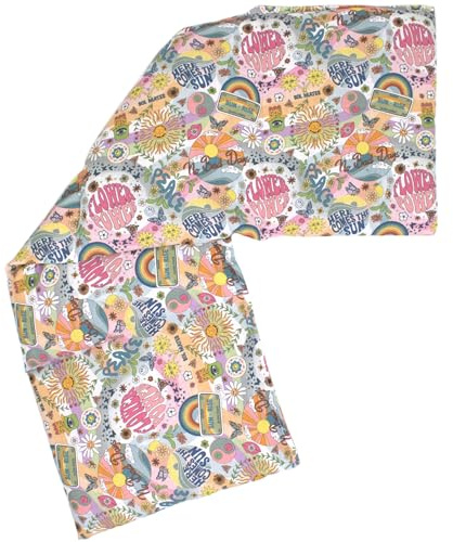 Cojín térmico de 4 cámaras con huesos de cereza, 20 x 60 cm, tejido orgánico Flower-Power