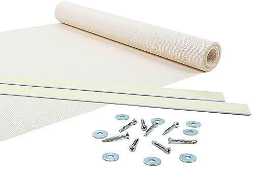 Giuri Tessuti - Fasce in PVC Microforato Mesh per Copertura ad Onda di Gazebo e Pergola - Telo ombreggiante ignifugo (Champagne, 60x450cm)