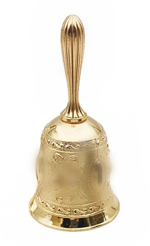 CHUANGOU Cloches de Restaurant，Cloche à Main École，pour Restaurant, Hôtel, Cuisine, Bar et Père Noël.（Couleur Or）