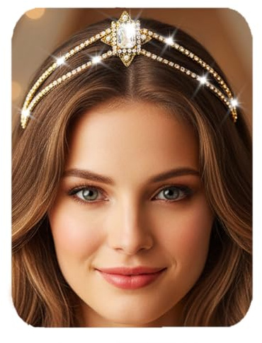 Zoestar Hochzeit Kronen Tiara Gold Strass Kronen Stirnband Kristall Prinzessin Tiaras Kopfschmuck Braut Kopfbedeckungen für Frauen und Mädchen