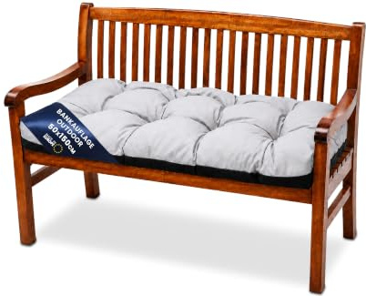 Amazinggirl Cojín para Banco Exterior 150x50 cm para Jardín Balancín & Muebles de Jardin - Cojin Banco Asiento Acolchado Cojines Grandes Cómodo Mullido Interior Exterior Gris Claro