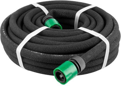 Hardys 15m Porous Soaker Hose Pipe - Eco-Watering Soaking Garden Hose Pipe with Tap Connector - Even Watering, Save Water, Easy Use - Flexible Hose Reel for Flowerbeds, Plant Rows