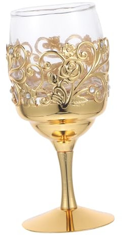 Alipis Calice Da Vino in Metallo Stile Vintage Con Stampa Oro Adatto Per Cocktail Di Whisky E Acqua Presente