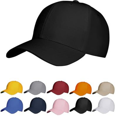 NebulaGlam Casquette de Baseball, Anti-Soleil Baseball Cap, Casquette de Baseball Réglable Unisexe pour Les Entraînements de Course et Les Activités de Plein air Toutes (Noir)