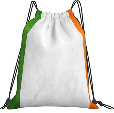 KWQDOZF Retro Irland Flagge Kordelzug Taschen Kordelzug Rucksack Sport Gym String Tasche Für Frauen Männer Rucksäcke Ausbildung Yoga Taschen