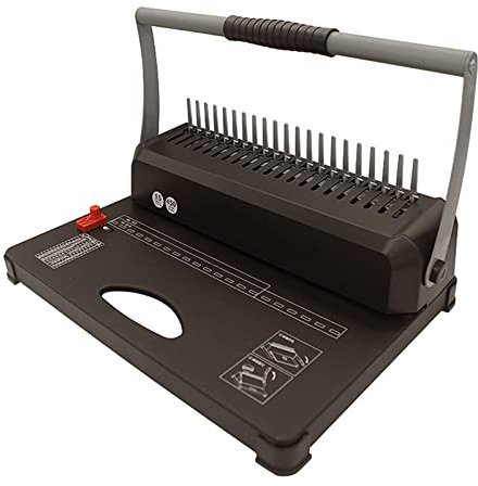 Lxwyq Kammbindemaschine mit 21 Löchern, 450 Blatt Bindekapazität 15 Blatt Stanzkapazität, perfekt für Berichte im Letter-Format / A4 / A5 und Bürodokumente