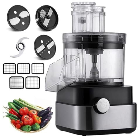 broyeur de légumes Professionnel,râpe,Hachoir à Viande Multifonctionnel,mélangeur,5L Blender,Hachoir,Mixeur,2 Vitesses Réglables,110V