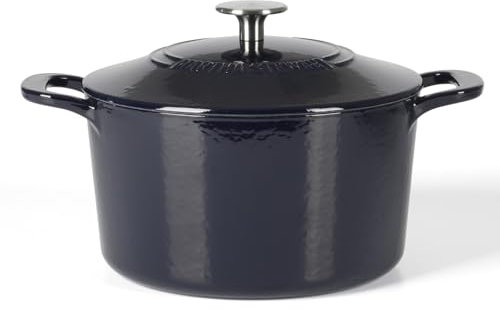 Martha Stewart Gatwick 4 Quart Enamel Cast Iron Dutch Oven - Navy Blue