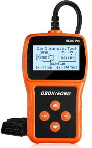 BORDEAG OBD2 Valise Diagnostic Auto, Lecteur De Code D'erreur De Moteur MS309PRO, Lecteur OBD2, OBD2 Scanner, OBD2 Diagnostic Auto Valise Voiture, 2,4 Zoll Punktmatrix-Anzeige