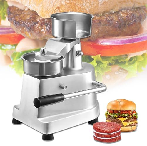 Eastnmythet 4 inch/5 inch/6 inch Hamburger Patty Maker with 200 Pcs Patty Papers, Manual Burger Press Machine Kitchen Meat Forming Processor,4 inch