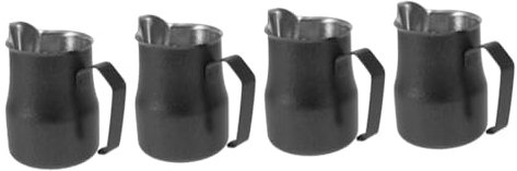 OSALADI 4pièces Tasse Acier Pour Mousse De Lait Pichet à Espresso Avec Bec Verseur Capacité Accessoire Pour Latte Art Et Cappuccino