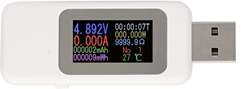 Display LCD Tester USB Caricabatterie Tester USB Misuratore Voltmetro Digitale C Rilevatore di Batteria Voltmetro Digitale Amperometro Misuratore di Tensione DC4-30V (Bianco)