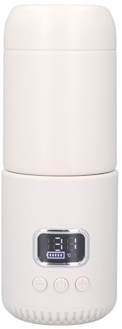 Bouilloire électrique de Voyage, Mini Bouillotte Portable en Acier Inoxydable de 400 Ml avec Contrôle de la Température, Rechargeable par USB, Chauffe-lait sans Fil pour bébé