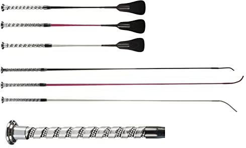 NETPROSHOP Dressurgerte, Springgerte Logan mit Kristall- und Silberakzenten Auswahl, Groesse:50 cm, Farbe:Silber