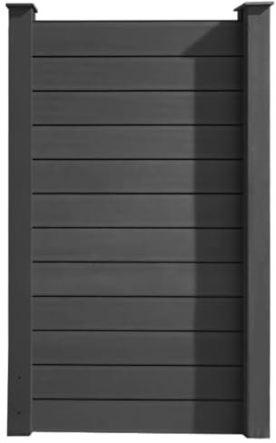 HORI Sichtschutzzaun Schmal & Schräg Element | WPC Gartenzaun | Robuster Lamellenzaun Grau | Langlebiger Sichtschutzzaun für Terrasse & Garten | Modernes Design für mehr Privatsphäre I 90 x 180 cm I