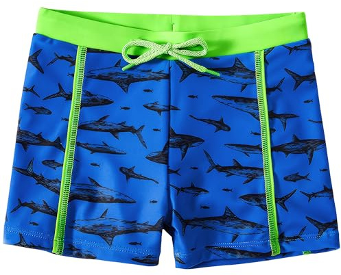 FILOWA Bañador Natacion Niños Corto Shorts de Baño con Forrado, 7-14 años | Ajustable Cordón, Traje de Baño, Secado Rápido, Short Bañador, Playa, Piscina, Surf Pantalones Cortos Adolescentes, Estampado