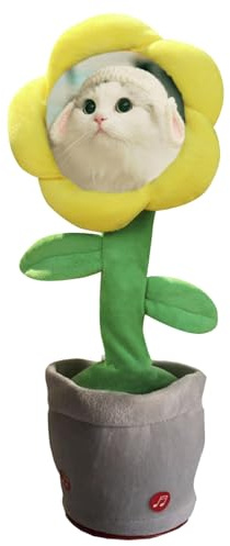 Generisch Personalisierte Sonnenblume, Imitierende Plüschpuppe mit singender und Tanzender Cartoon-Sonnenblume, Familie, Freunde, Kollegen Geburtstag Geschenke, Plüsch Büro Auto Dekoration 2025