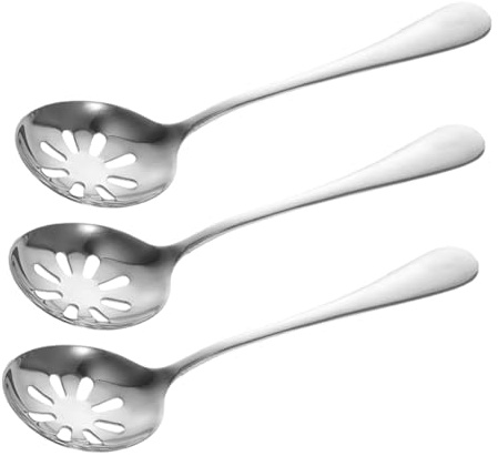 Anneome 3pièces Lot De Cuillères à Fentes Acier Inoxydable Résistantes Pour Service Buffet Ustensiles Polyvalents Pour Salade Fruits Et Plats Égouttés Nettoyage Facile Et Usage Professionn