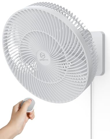 Ventilateur mural oscillant de 30,5 cm avec télécommande, 4 vitesses silencieuses, rotation à 90°, minuterie pour chambre à coucher, camping-car, salle de bain, adaptateur et cordon de 2,5 m, facile à