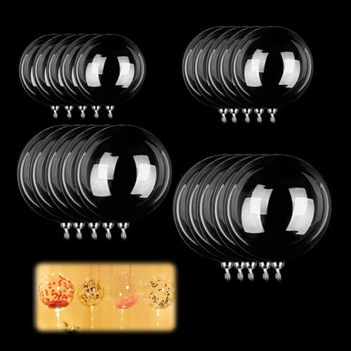 EUYKQNOI 20 Pezzi palloncini trasparenti bolle,palloncini trasparenti da riempire Palloncino trasparente Gigante Trasparente Palloncino Bolla,Palloncini Compleanno Elio per feste matrimoni compleanni