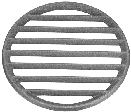 PATIKIL Grille De Feu en Fonte Grille De BBQ Ronde Grille De Fond | 26 cm Remplacement Plaque À Charbon Haute Température, Accessoire De Cuisson, 6 Fentes Pour Barbecue