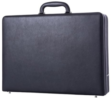 lluoqian Storage Genuine Cowhide Leather Business Briefcase with Combination Lock, Waterproof Anti-Theft Handheld Case(44X32X9.5cm)