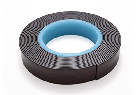 Selbstklebendes Magnetband, 25.4mm x 5m Rolle – zuschneidbares Magnetband, stark haftend, Befestigungsmittel, Magnetklebeband