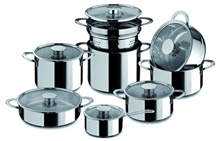 MEPRA Gourmet Batteria, 14 Pezzi, Acciaio Inossidabile 18/10