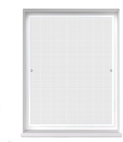 jarolift Fliegengitter Fenster Profi Line, Insektenschutz Fliegenschutzgitter Spannrahmen, Kürzbar, Alurahmen, 110 cm x 150 cm (B x H), Rahmenfarbe Weiß