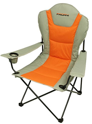 Fridani Campingstuhl FSO 108 Klappstuhl Orange gepolsterter Angelstuhl + Armlehnen & Getränkehalter