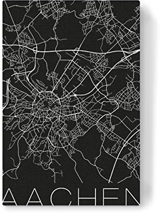 artboxONE Leinwand 60x40 cm Städte Retro Map Aachen Germany von David Springmeyer