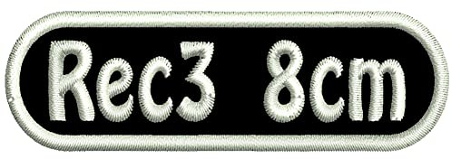 Rechteckiger Aufnäher Rec3 mit stark abgerundeten Ecken - für Deinen Wunschtext - viele Farben und Größen zur Auswahl - 8x2,5cm - personalisiert