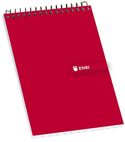 Enri 100302808 – Pack von 10 Haftnotizen Spiral Hardcover, rot