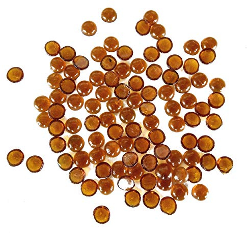 Rastogi Handicrafts Mini Size Centerpieces,Glass Gems for Vase Fillers,Wedding Decoration Pebbles One Side Flat 100 pcs (Brown) 12 mm