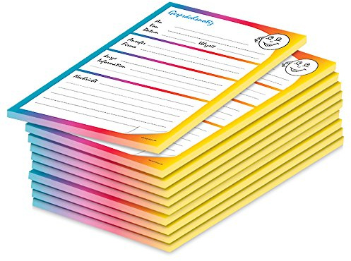 PRICARO Telefonnotizblock, A6 ungelocht, bunt, 10 Stück