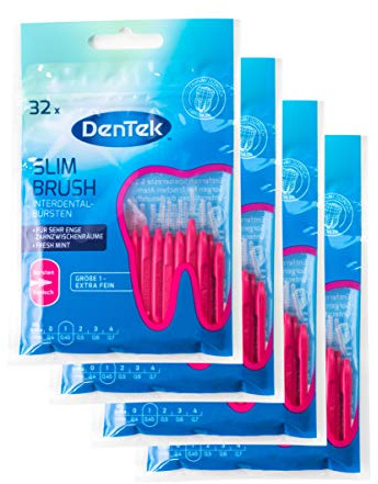 4x Interdental-Bürsten-32 Stk extra fein DenTek 2-3 mm - Slim Brush Vorteilspackung
