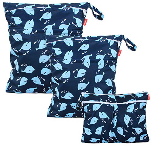Damero 3 pièces Sac à Couche de Bébé Réutilisable, Sac à Couches Lavables Organisateur pour Les Couches de Bébé, Les Vêtements Sales et Plus Encore