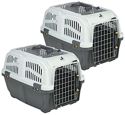 PETGARD 2er-Set Haustierbox SKUDO 1 - Transport-Box für Tiere - Reise-Box für Tiere - Haustier-Transporter - Kleintier-Box 48x31,5x31 cm