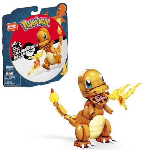 MEGA POKÉMON - detailgetreue und feuerspeiende Glumanda-Figur zum Zusammenbauen, Bauspielzeug für Kinder ab 6 Jahren, GKY96