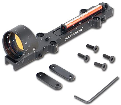 FOCUHUNTER 1x28mm Rot/Grün Fiber Dot Zielfernrohr Holographic Sight Fit Shotgun Outdoor Sport-Punktvisier Taktisches Visier Rot/Grün Fiberoptik-Punktvisier vollbeschichtetes Punktvisier mit 3MOA